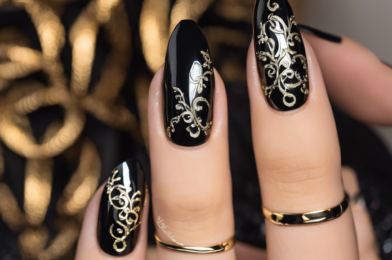 Gothic Glam Nails: Black and metallic styles for bold looks